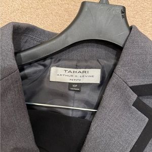 Gray and black Tahari pantsuit